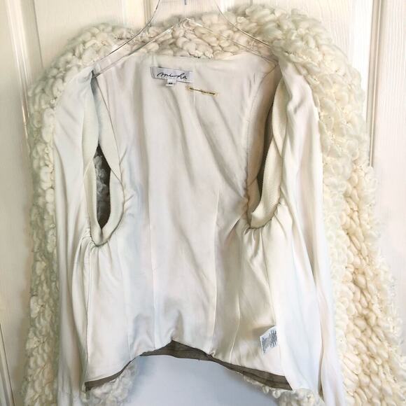 Miha White Wool Blend Suede Vest Women's Size XS Lagenlook Winter Penny Lane - Picture 8 of 9